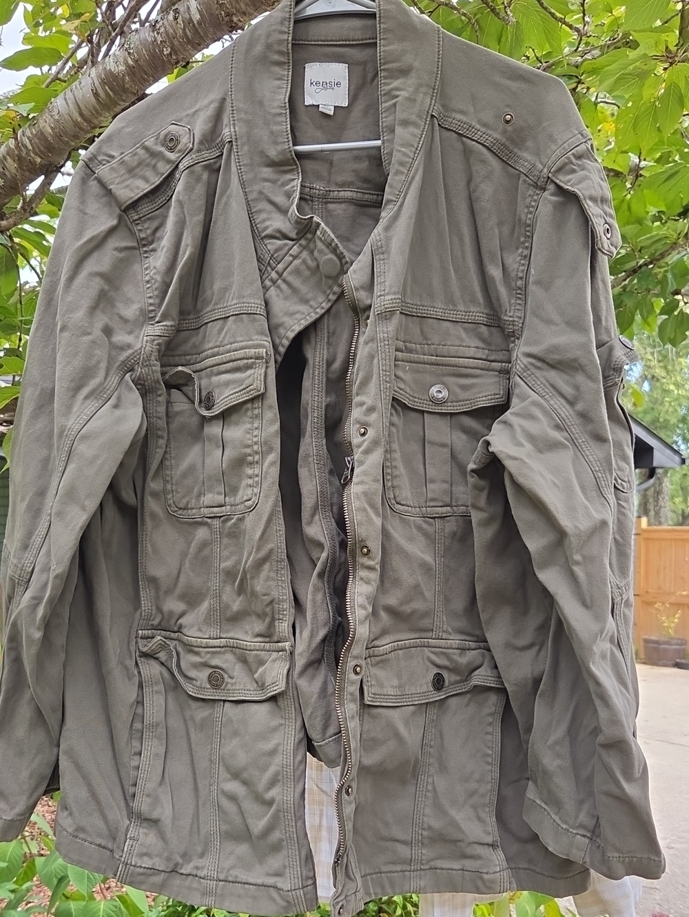 Kensie Women's Olive Green Military Field Jacket